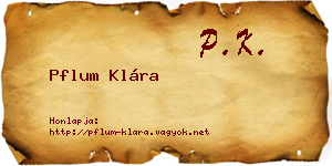 Pflum Klára névjegykártya